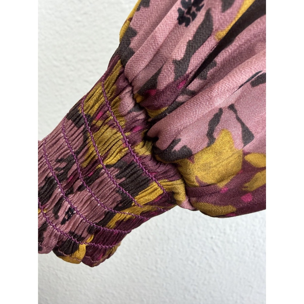 Free People Morning Light Floral Printed Mini Dress Purple combo Size 4 - Picture 6 of 12